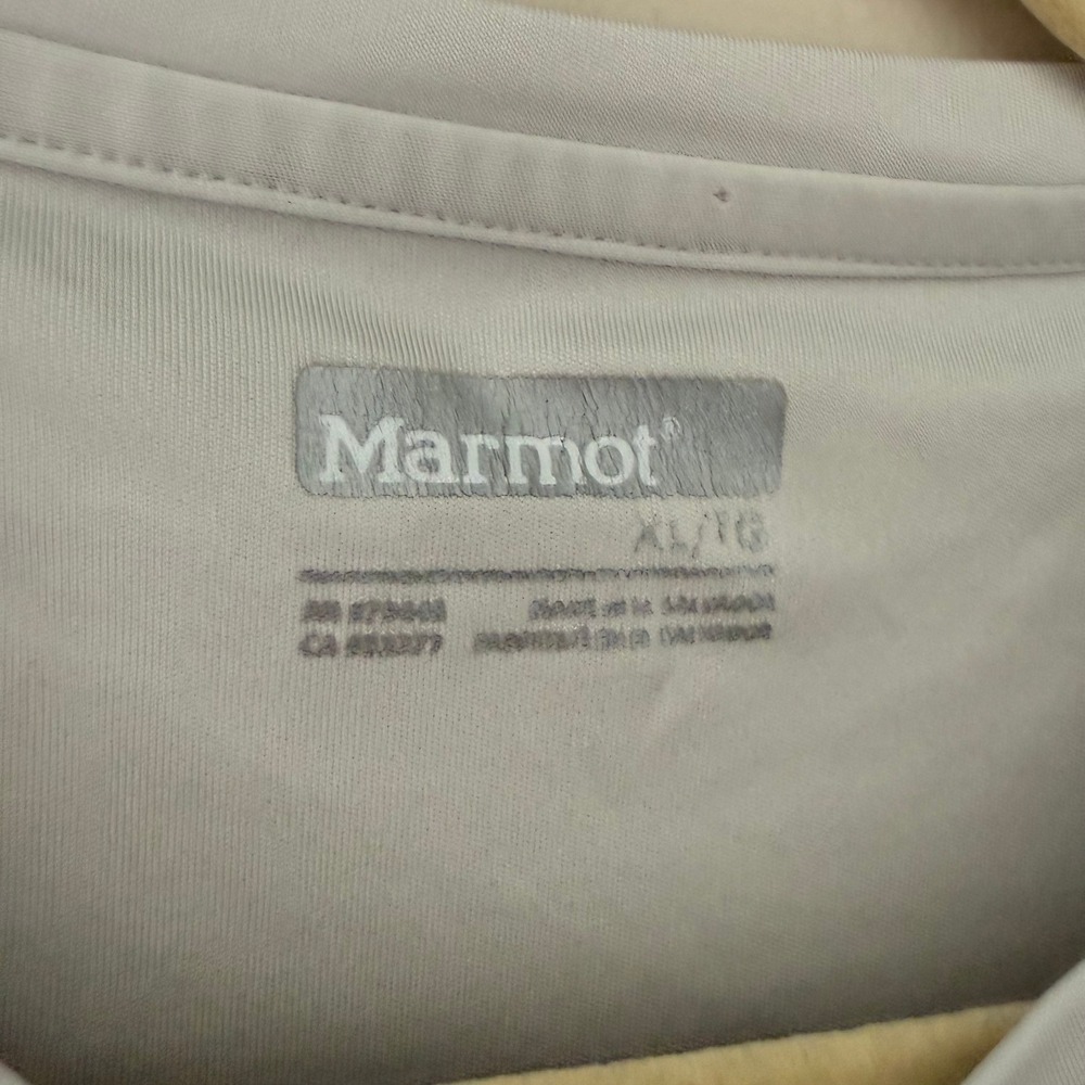 Marmot Womens Light Gray Recycled Polyester Performance Short Sleeve Shirt XL - Picture 2 of 6